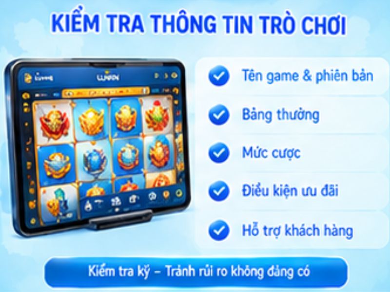 Kiểm tra thông tin trò chơi